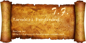 Tarnóczi Ferdinánd névjegykártya