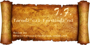 Tarnóczi Ferdinánd névjegykártya